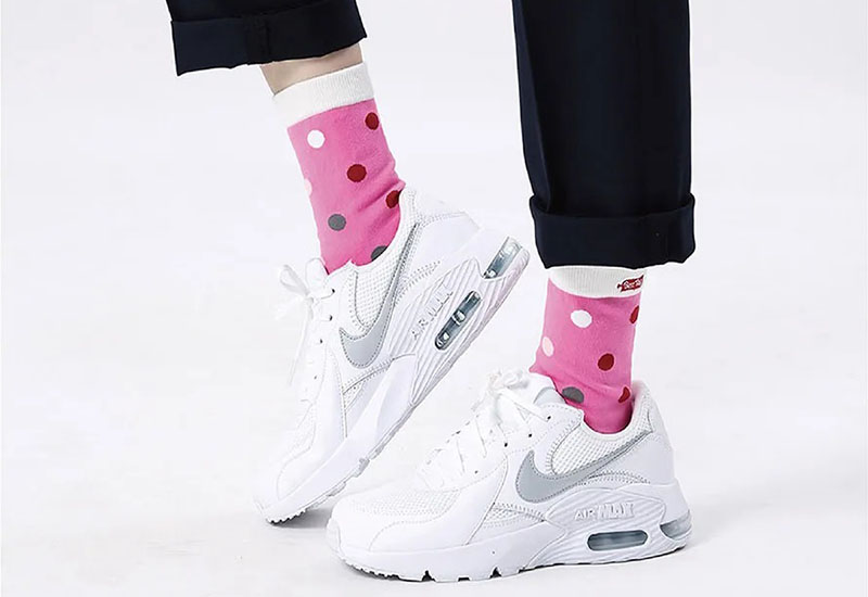 大圓點襪-粉 厚襪款(2種尺寸) 